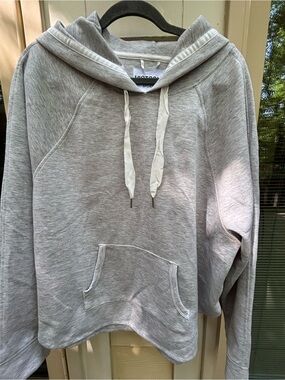 Victoria Sport  Gray Hooded Pullover Sweatshirt with Kangaroo Pocket